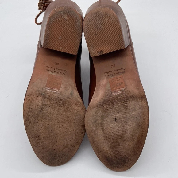 Madewell et Sezane Billie Bootie with Tassel Ties All Leather - Size 6 1/2 - Picture 8 of 9